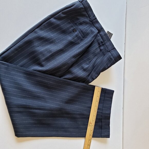 Unworn - Liz Claiborne Collection Navy and White Pinstripe Pants - Size 12 - Picture 3 of 4